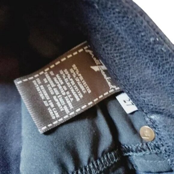 7 For All Mankind coated skinny jeans black women’s size 27 - Picture 4 of 4